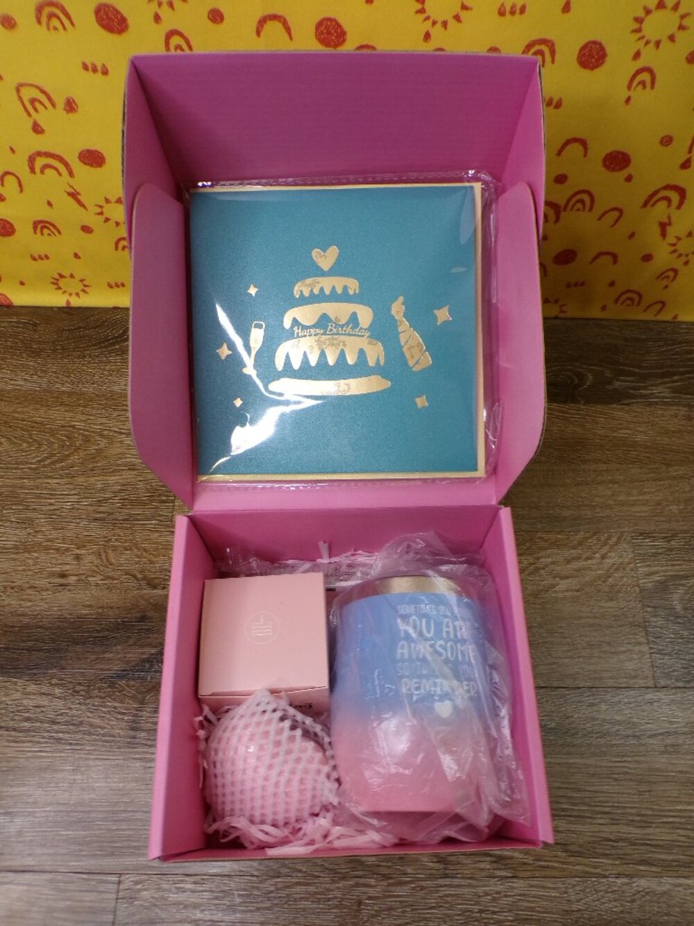 You Are Awesome - Birthday Gift Box for Women Card, Cup w/Lid, Candle - NIOB